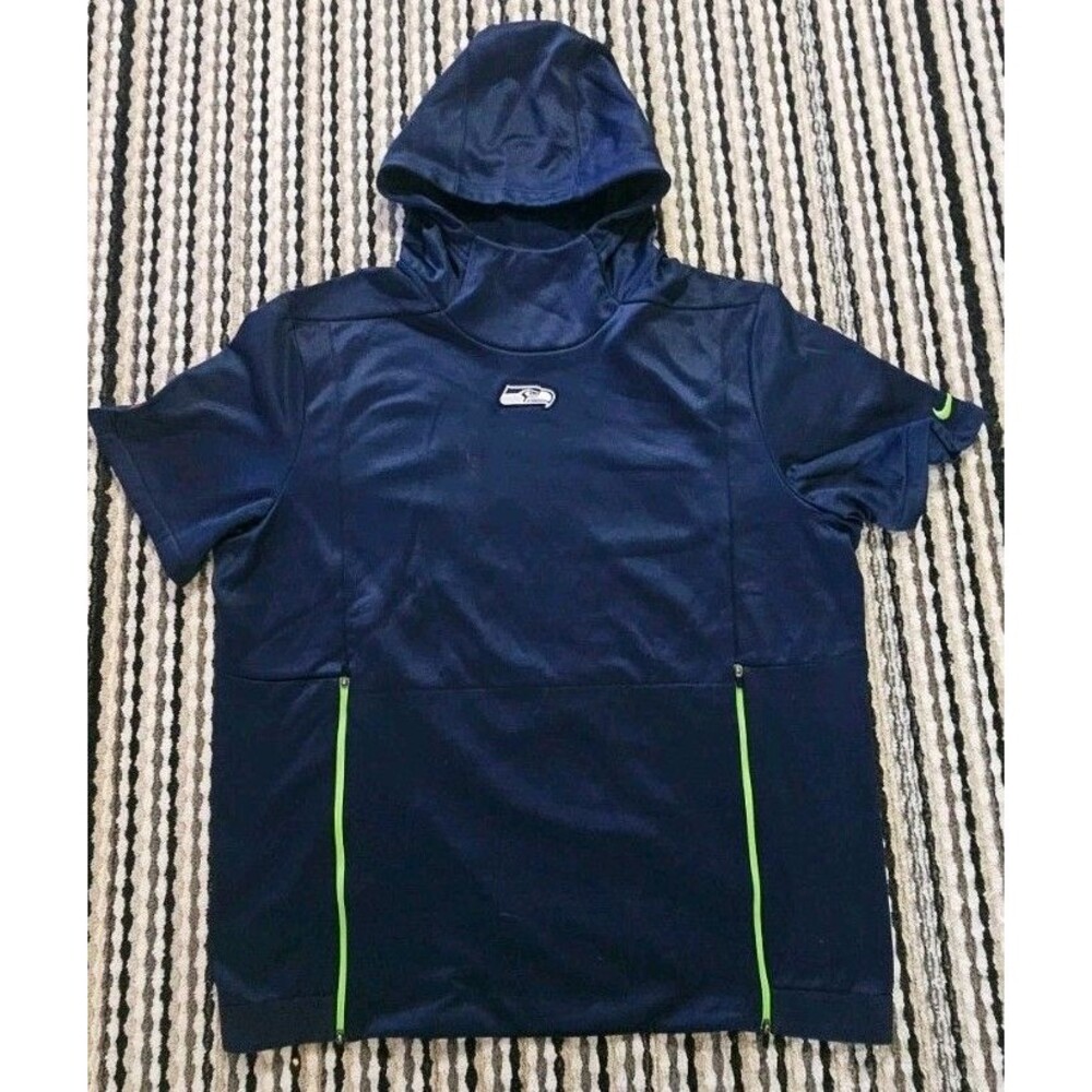 Nike Seattle Seahawks NFL On Field Hooded Pullover Men's XL Navy Green
